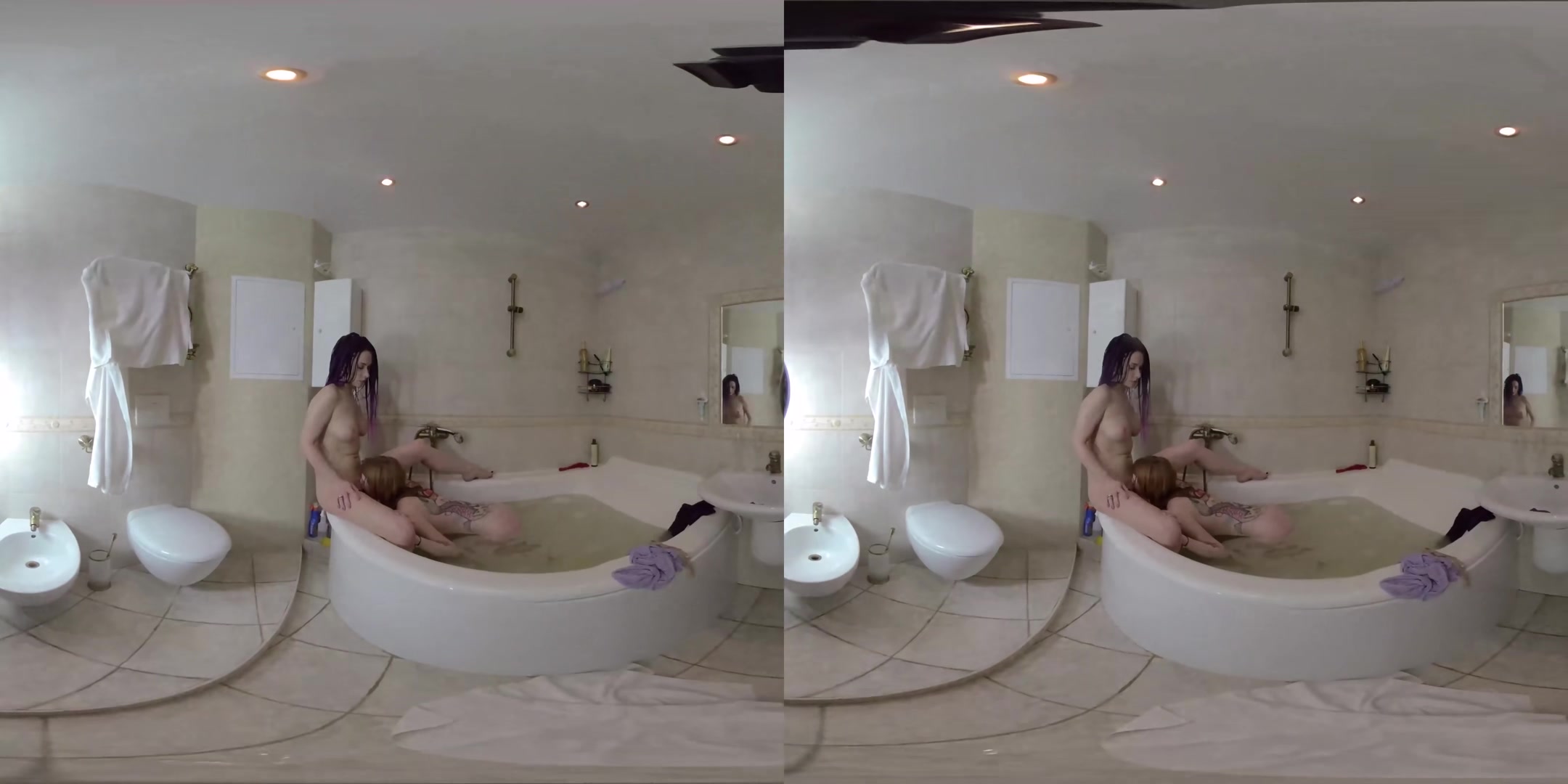 Nekokimiko And Mia Sanders Hot Lesbians Scene In Bathroom - VRmodels