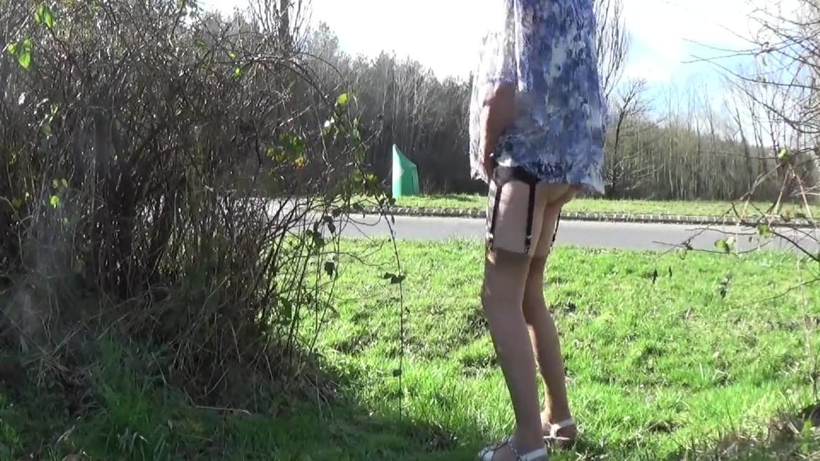 Transvestite Crossdresser Dildos In Front Of The Castle Outd