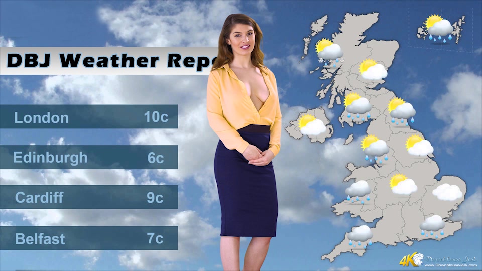 Katie Louise in Weather Report - DownblouseJerk