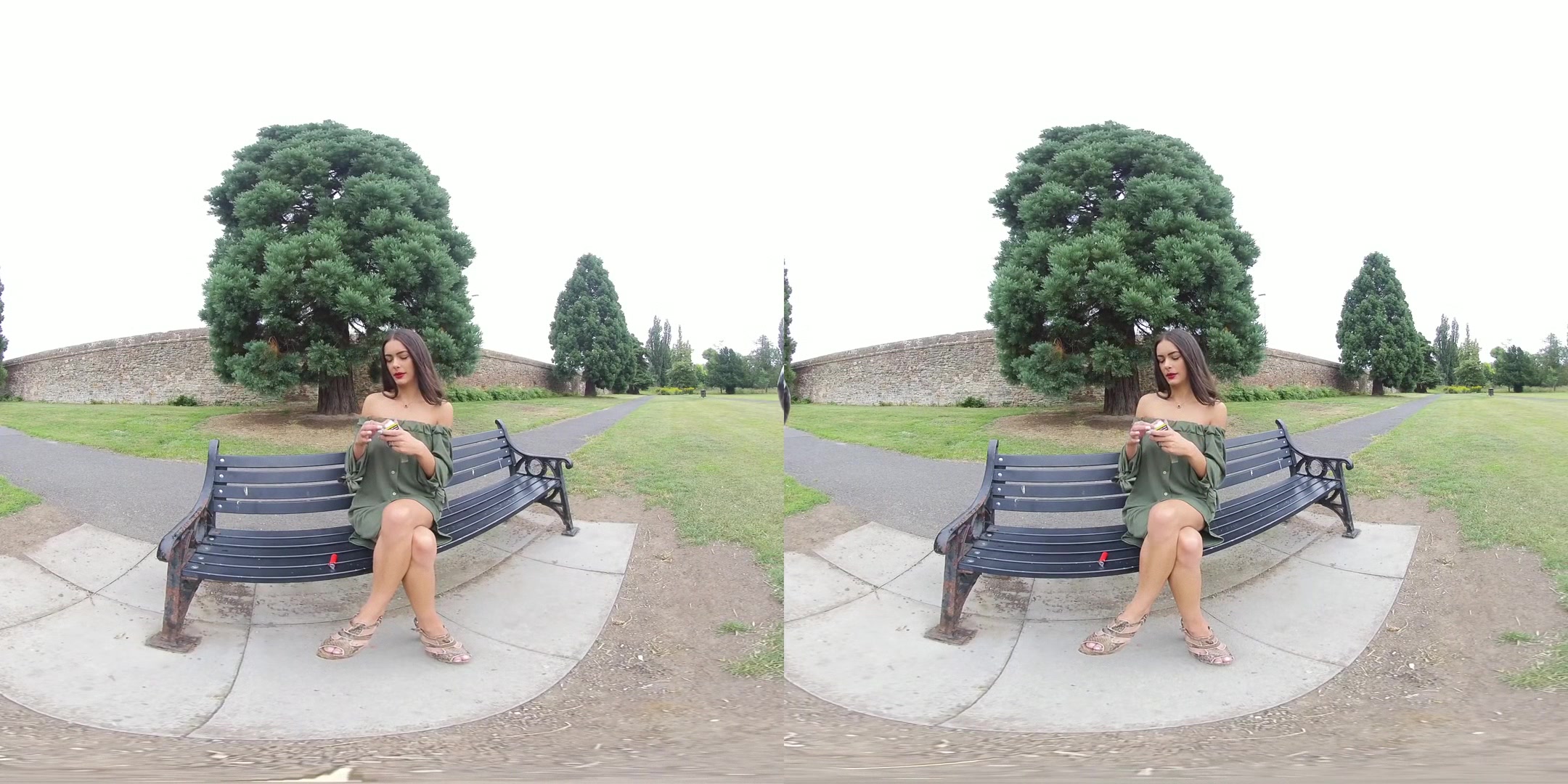 Kim Model - Park Bench; Softcore with Hot Pornstar