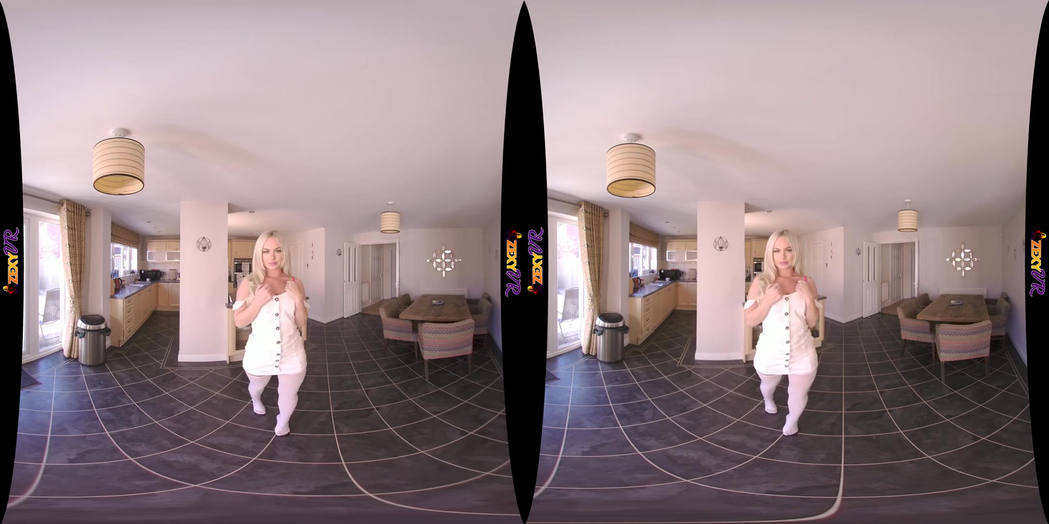 Feisty & Frisky - Big Tit Blonde Babe Virtual Reality Striptease