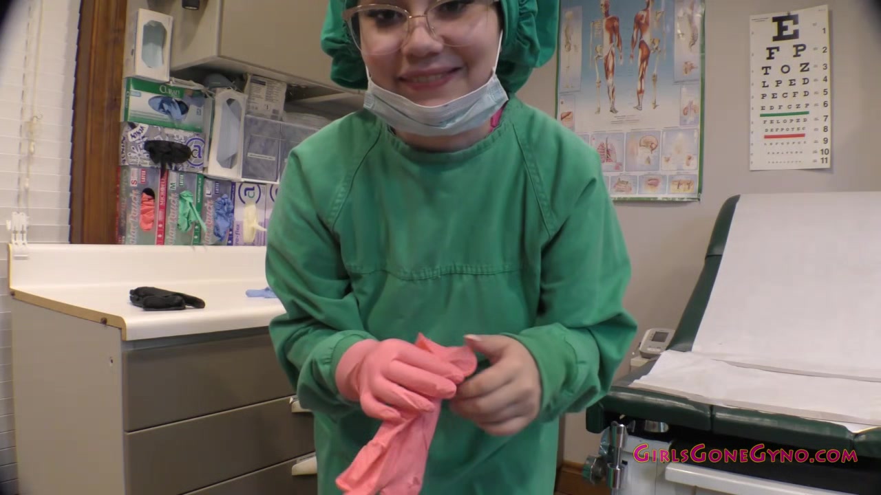 Nurse Lenna Lux Trying On Gloves - Part 1 of 1