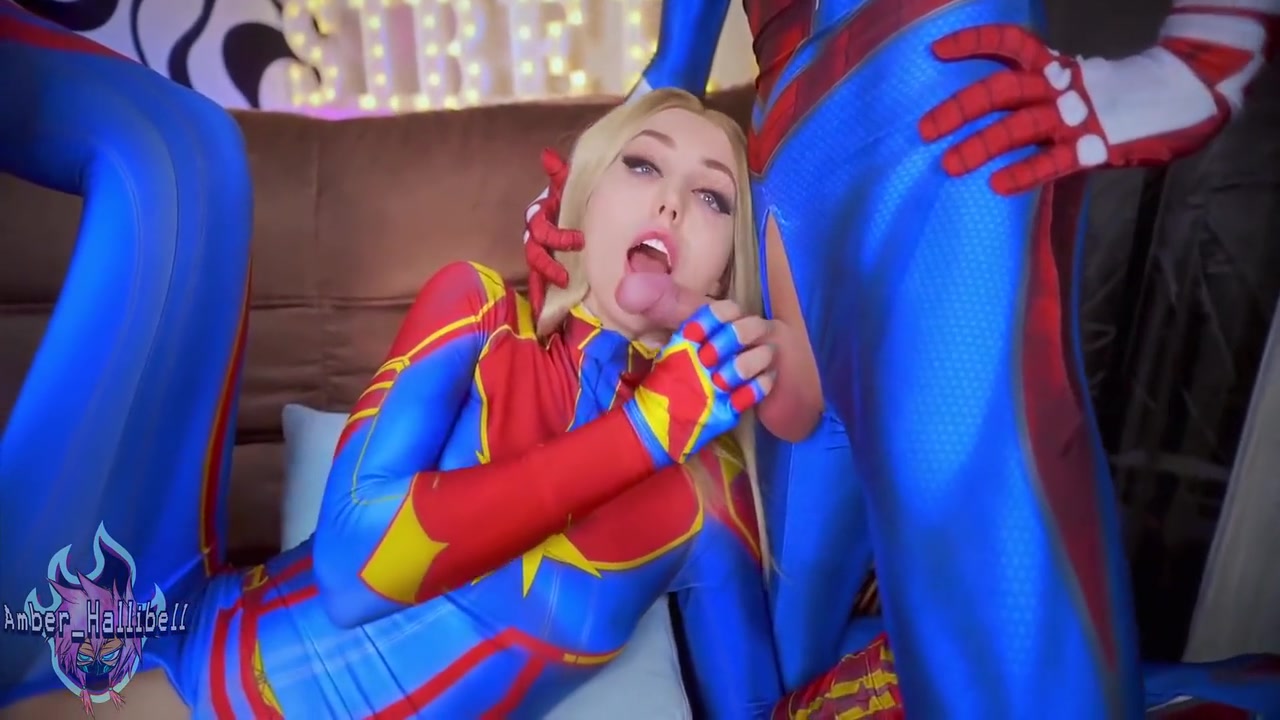 Amber Hallibell And Sia Siberia - Spidey Shoots All His Web On Huge Tits 6 Min