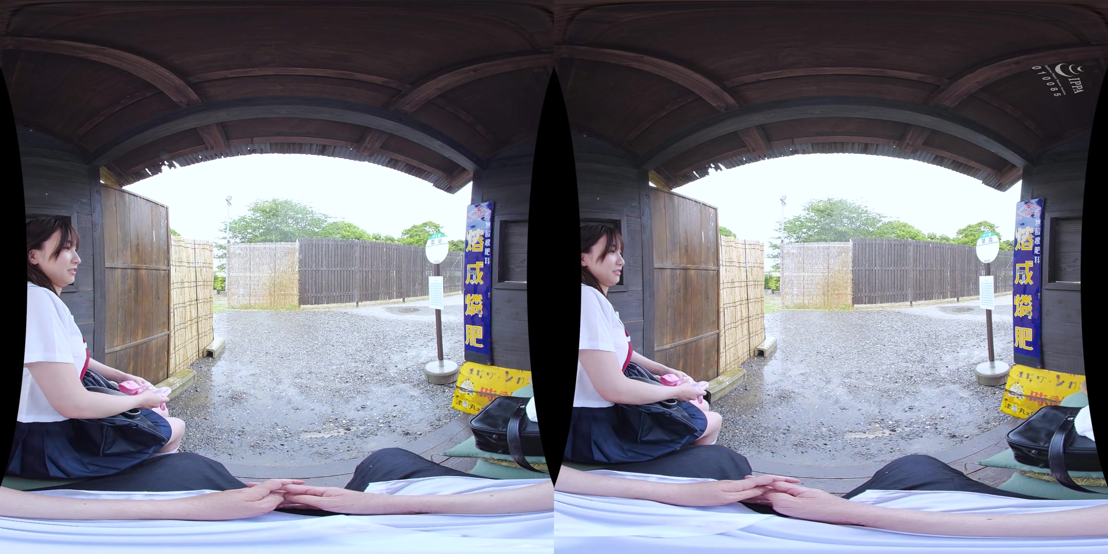 Meru Itou and Mizuki Yayoi - Soaking Wet on a Summer Day at the Bus Stop - TMAVR