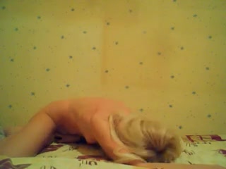 Blonde naked doll posing for her boyfriend on webcam