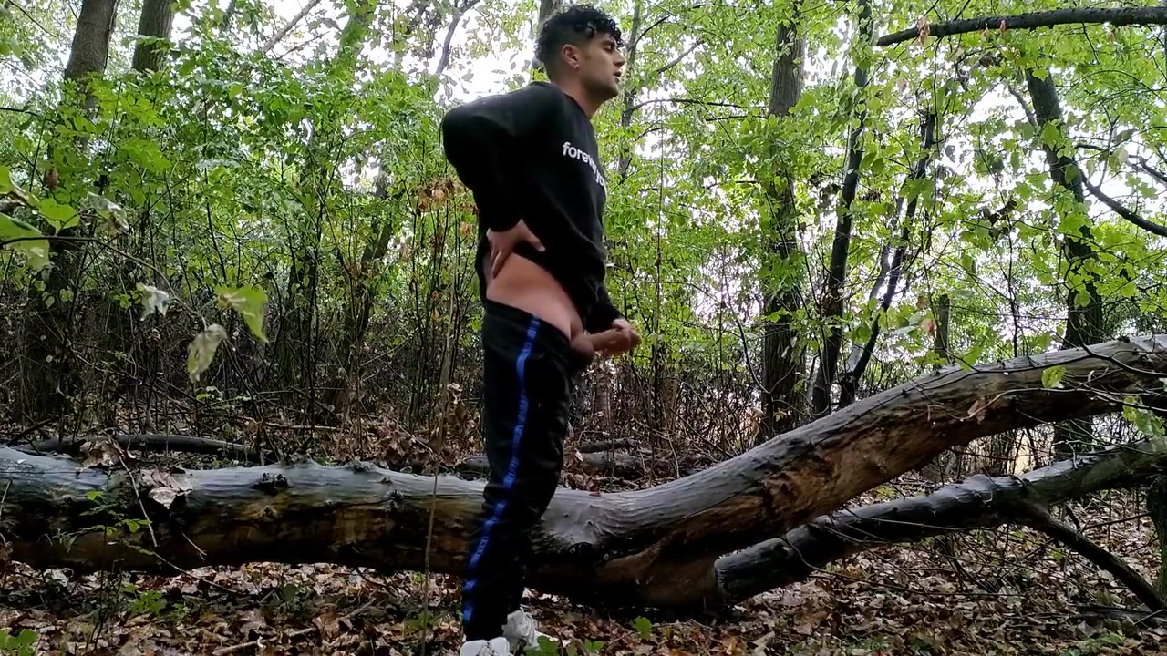 Intense Masturbation - 2 Cumshots Second Cumshot Bigger Than First - Rainy Day Cum In Forest