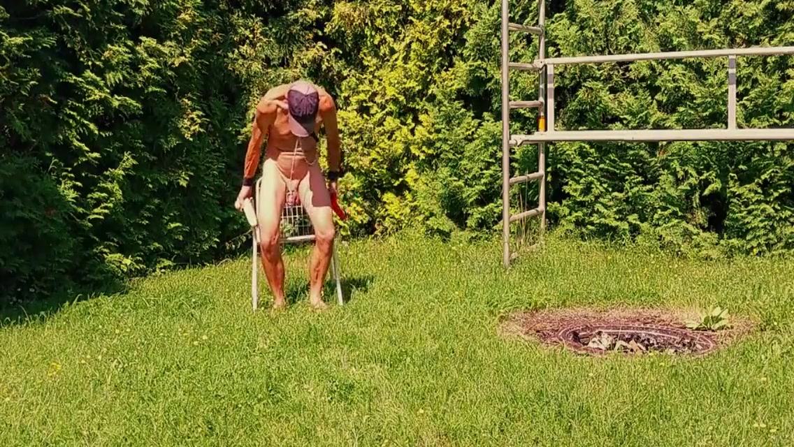 Slave Pig Exposed Enema With Penis Cage Dildo In Gay Ass Bdsm Cbt 4 Min