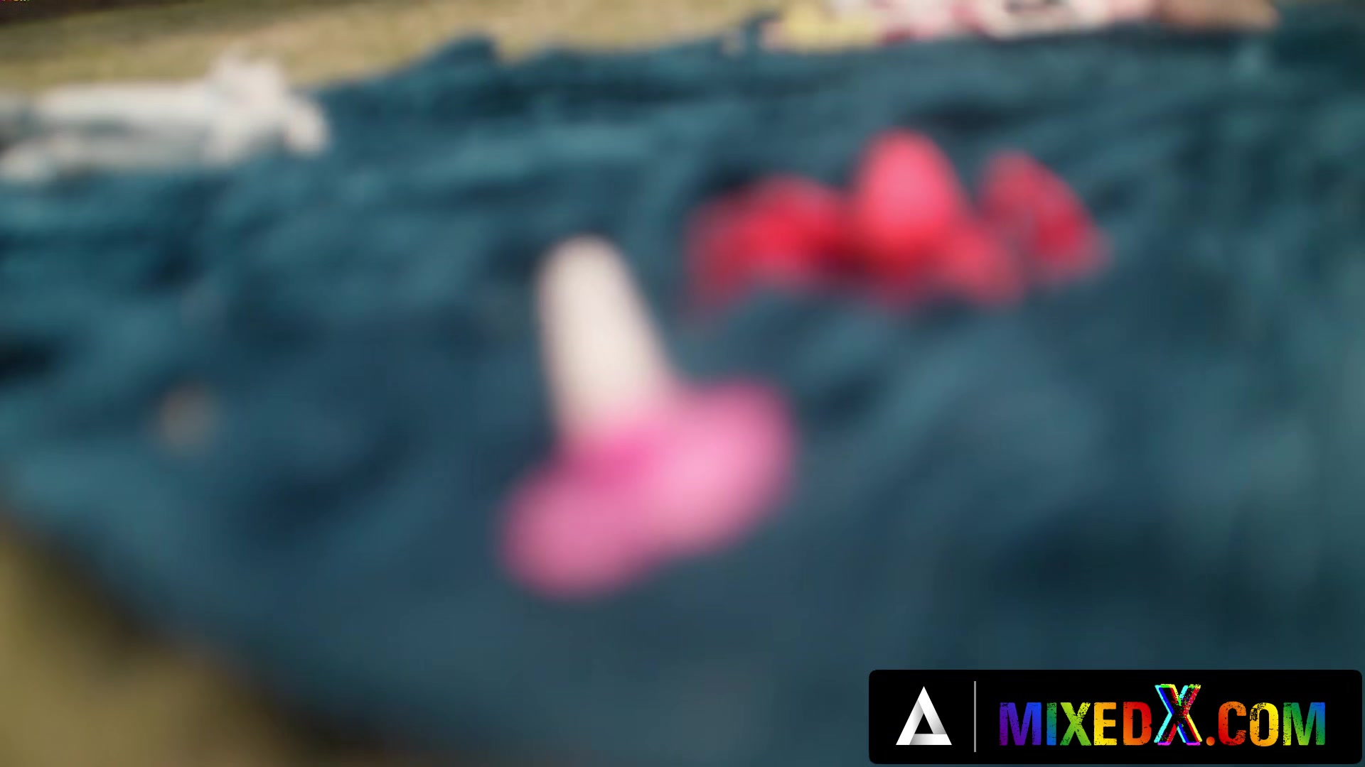 MIXEDX - Wild Lesbian Threesome With Three Cute Babes Playing Truth Or Dare