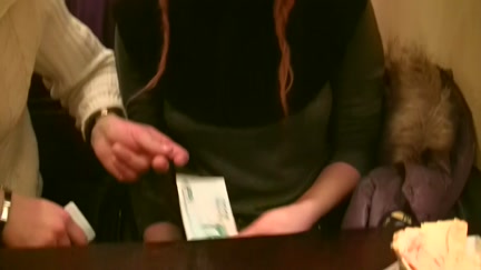 Foxy hotty sucks jocks in the restaurant