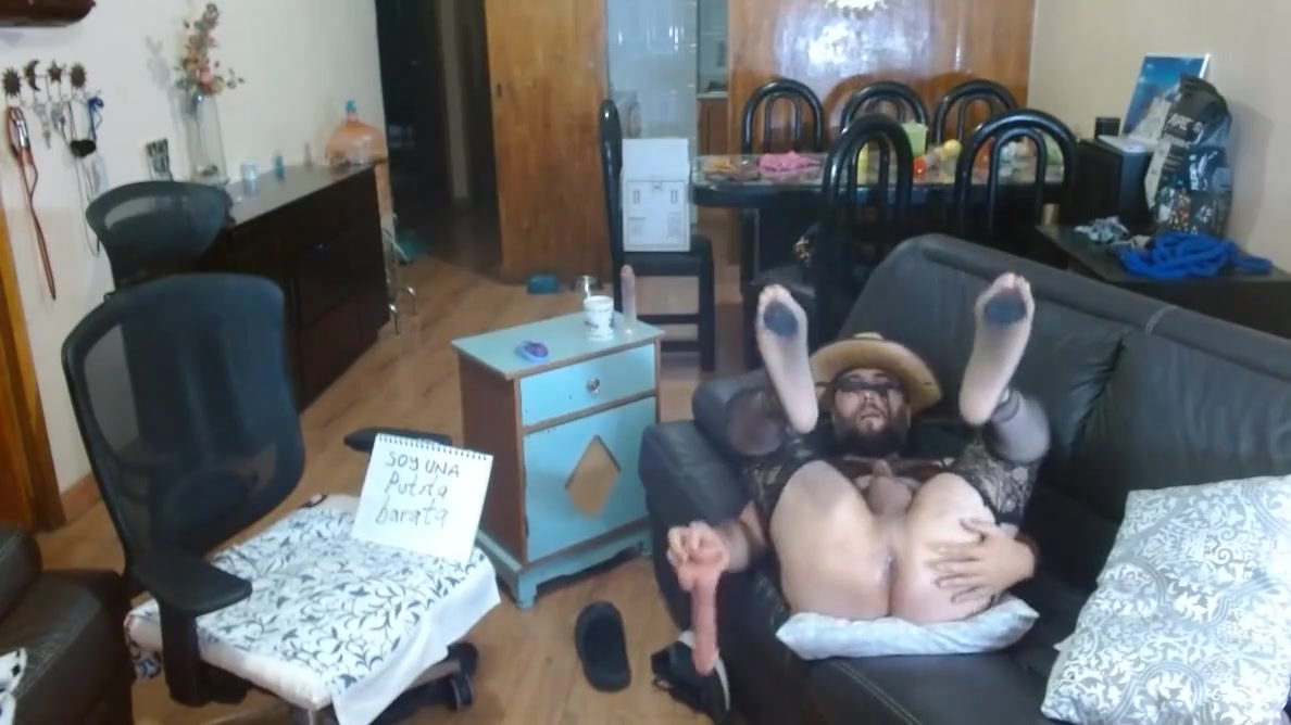 Bearded Whore Playing With His Hole Dressed Like A Bitch