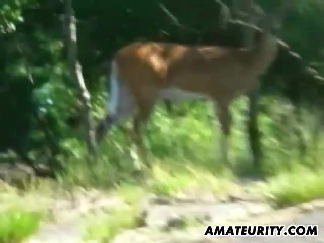 Amateur teen 18+ girlfriend sucks and fucks outdoor