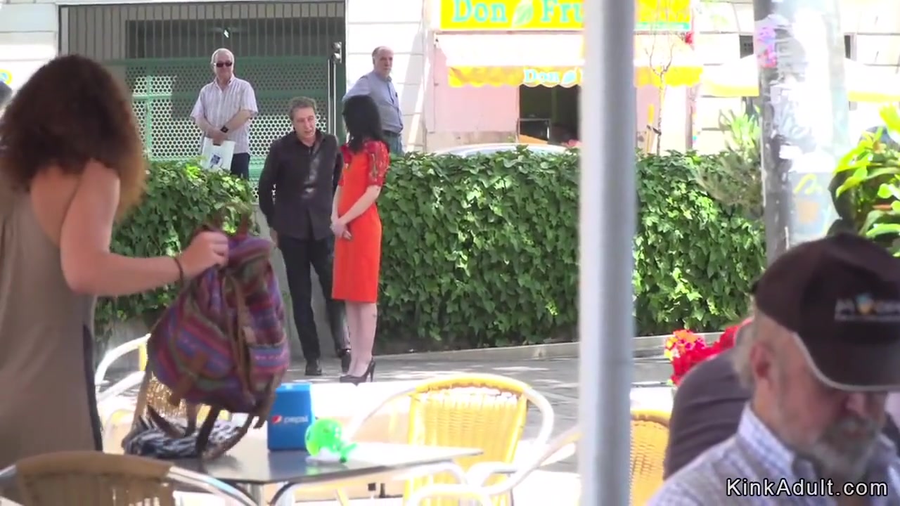 Slave In Red Dress Humiliated In Public
