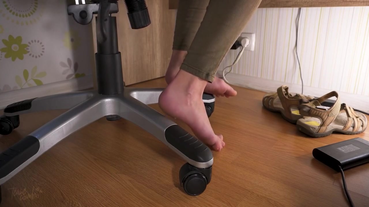 Worship My Sexy Feet In Worn Sandals Under Table