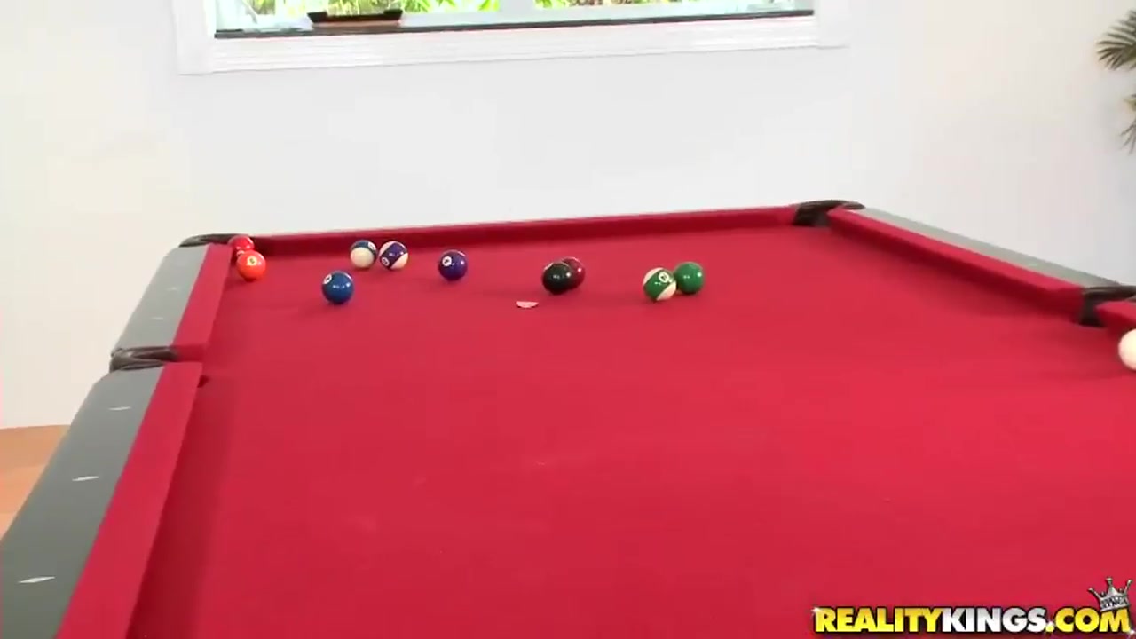 Ebony Daiquiri Divine decides to dilute boring billiard playing with hot posing