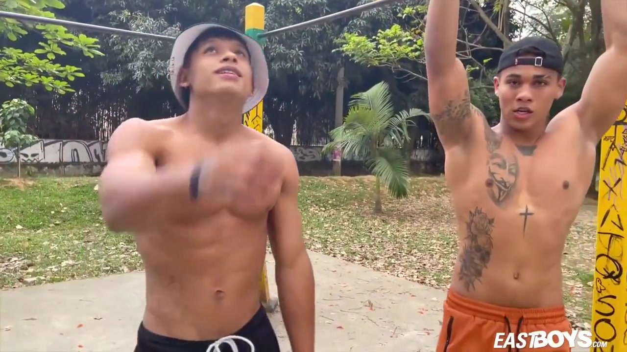 Two Nasty Latino Guys Show Their Muscles