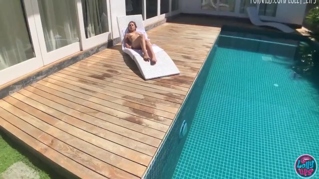 Sexy Babe In Oil Fucked Guy Near Pool