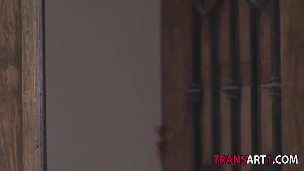 Two Guys Entertained By A Black Tranny With Natassia Dreams