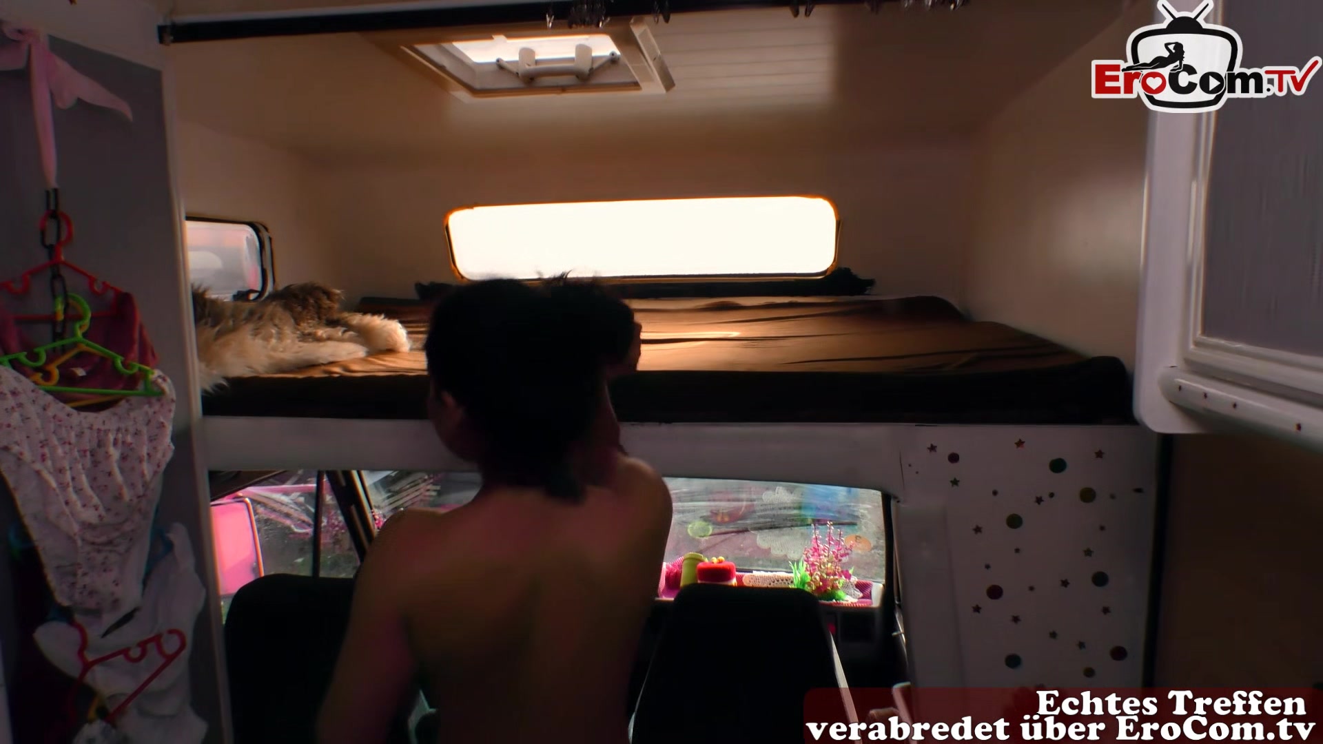 German teen 18+ Hitchhiker pick up and fuck in car with grandpa