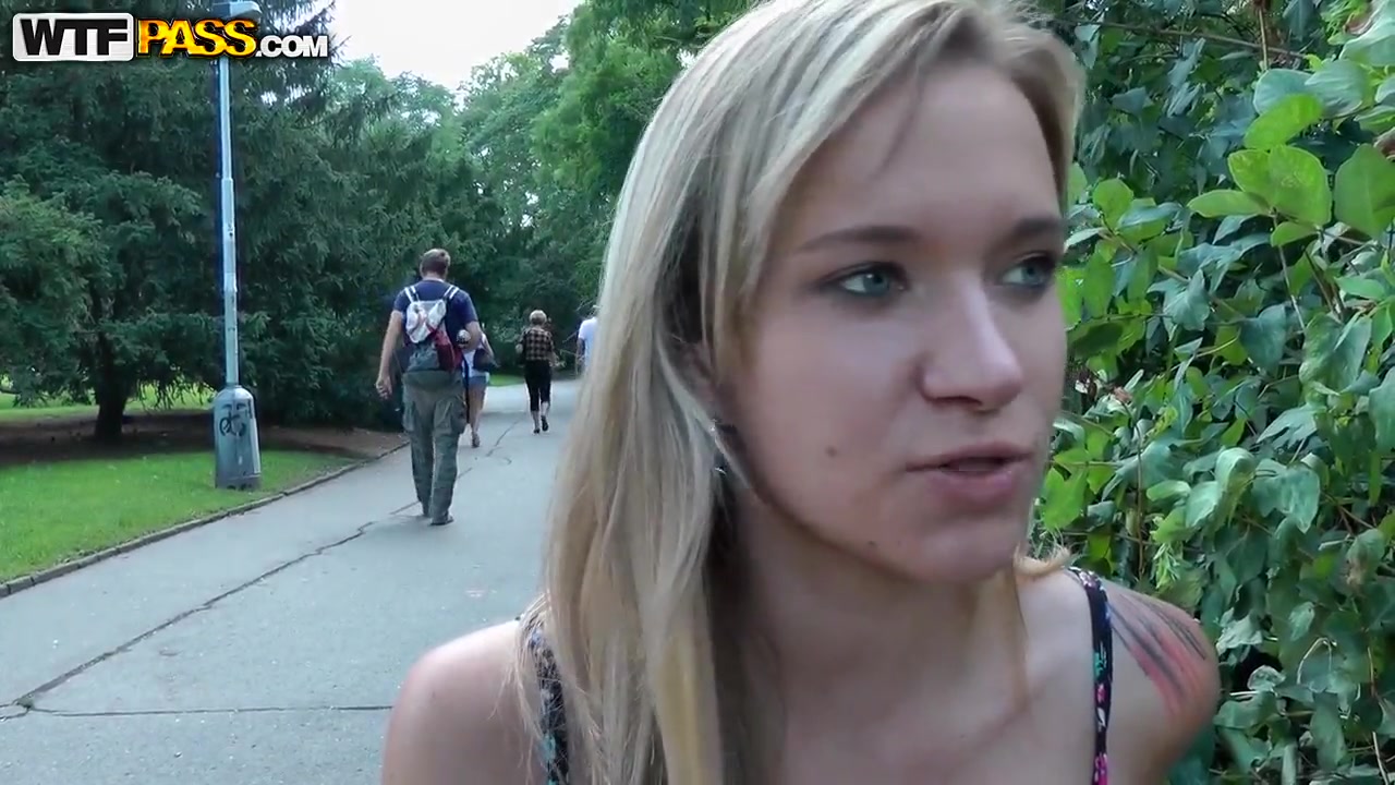 Arousing blonde amateur Beatrice shows her body in public