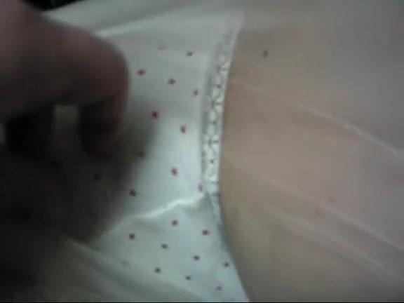 Guy gropes girl's meaty buttocks and exposes her hairy cunt