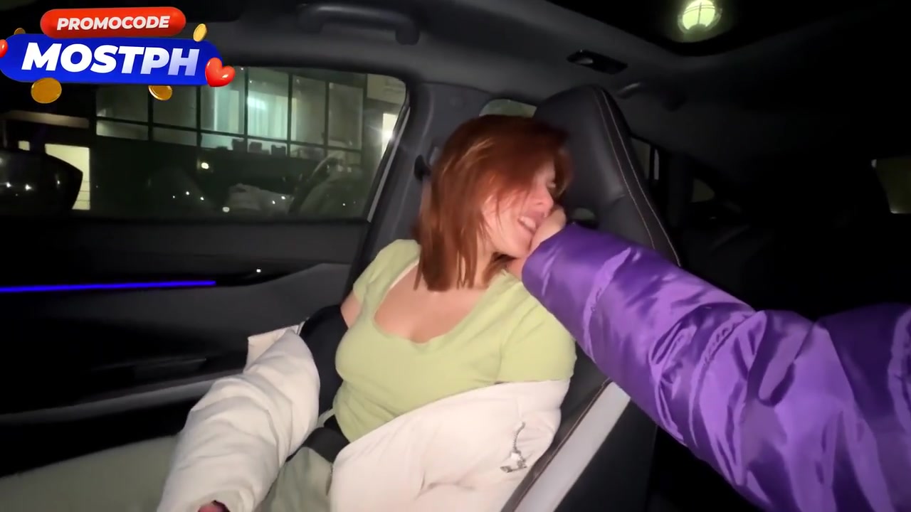 On The Move A Quick Blowjob Car Encounter Takes A Hot Turn Cum In Mouth With A Red Hair Beauty