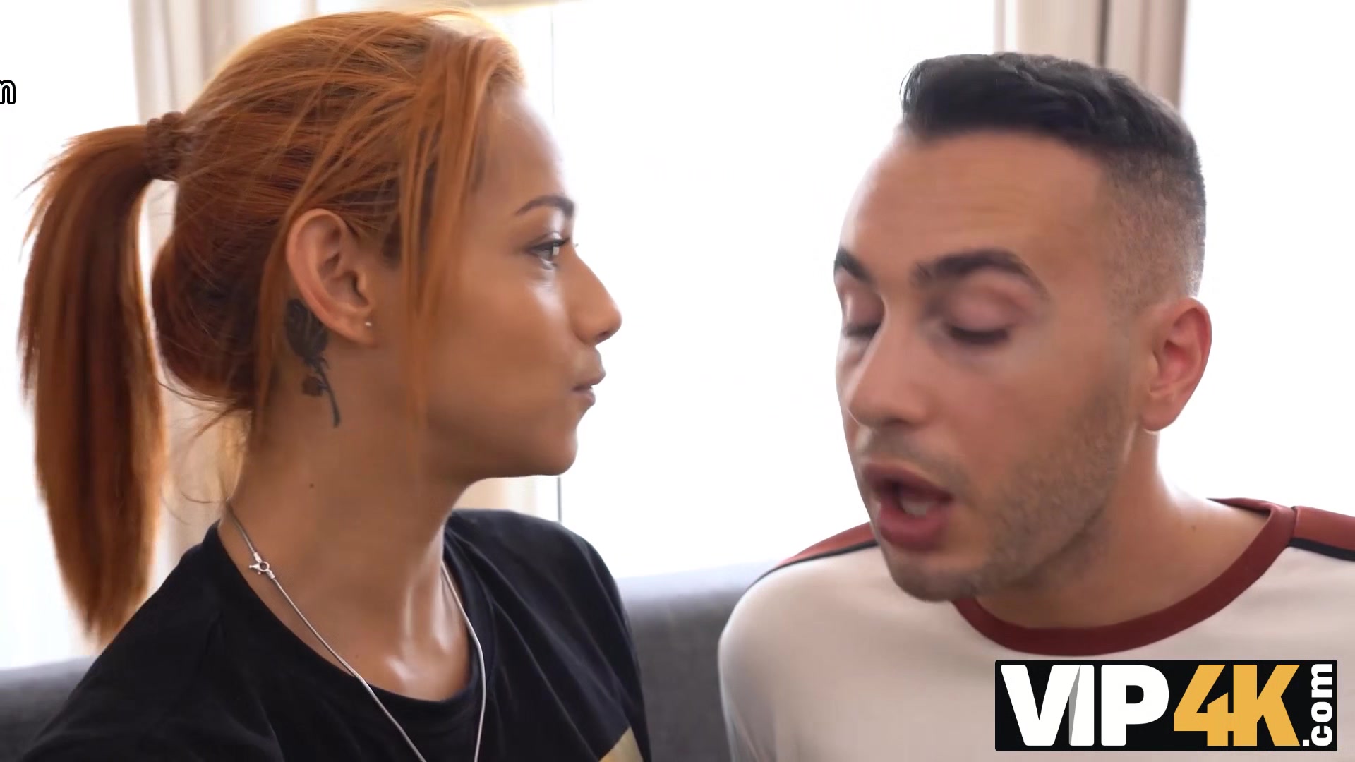 VIP4K. Red-haired teen 18+ asked friend for a help which ended with creampie