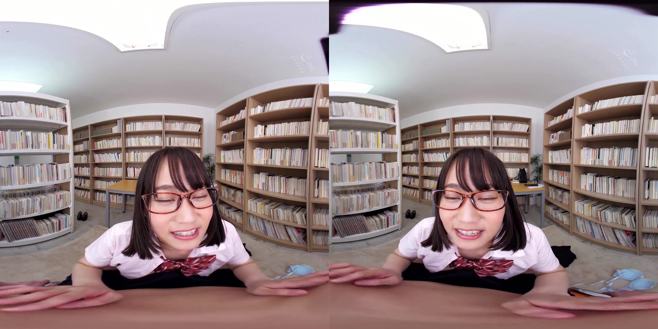 Tempted by a Beautiful Girl with Glasses and a Uniform 2 - Asian Library Sex