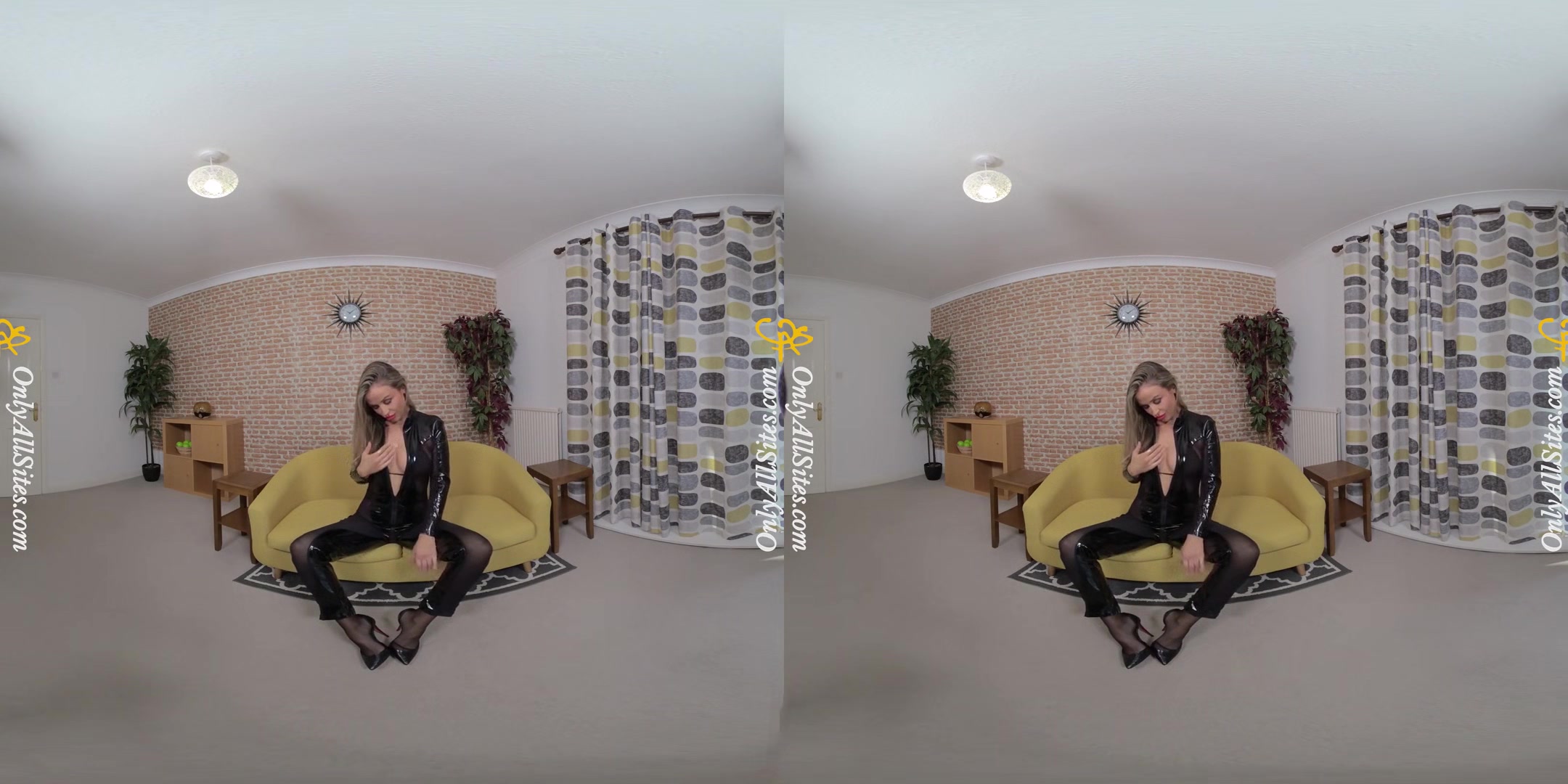 Blondie Rose - Rose in and Out of Latex Bodysuit - Blonde Big Tits Tease Stockings Striptease