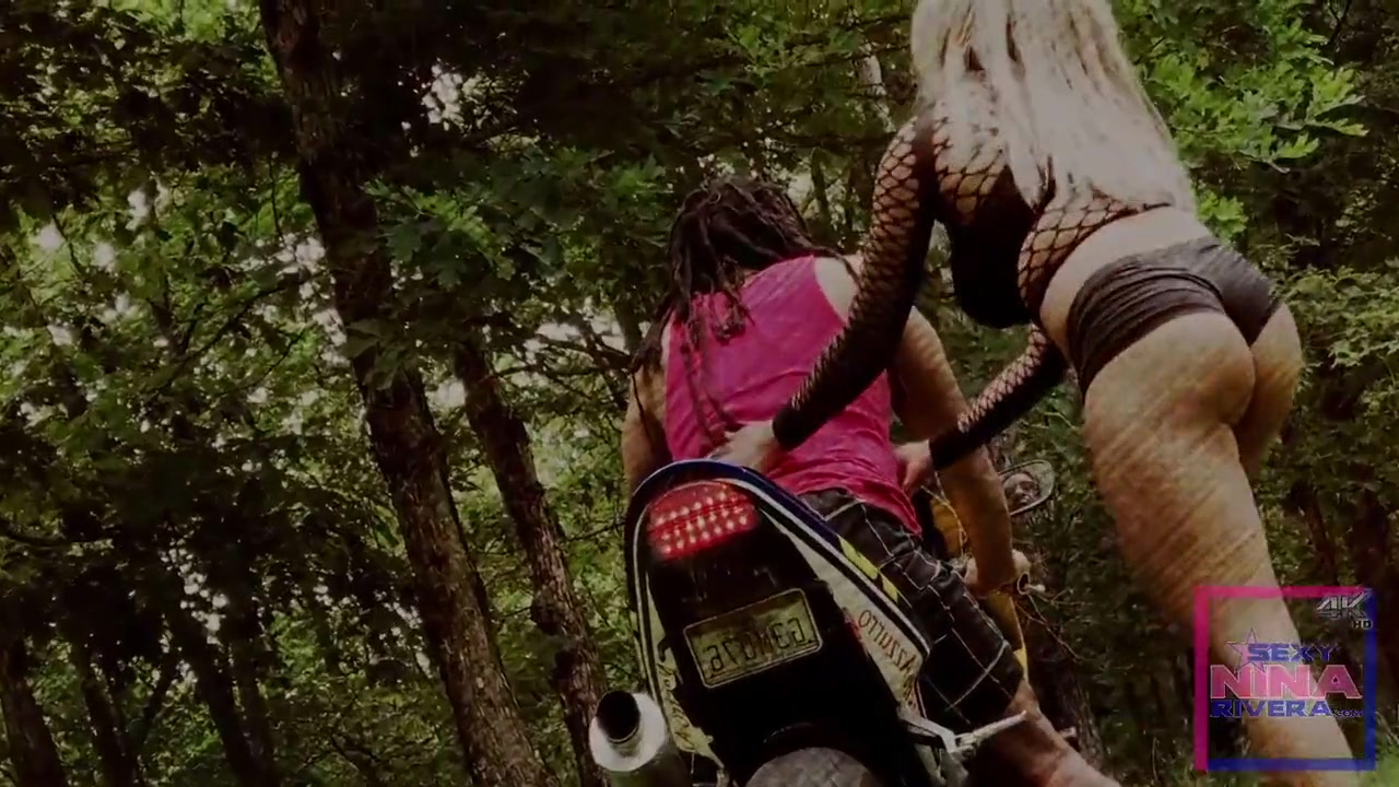 Roughs Up S Box Outside On His Motorcycle - Nina Rivera And Don Whoe