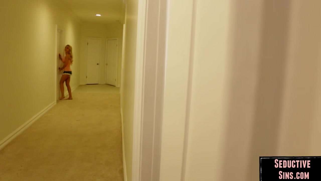 Busty beauty sneaks into lovers room for sex