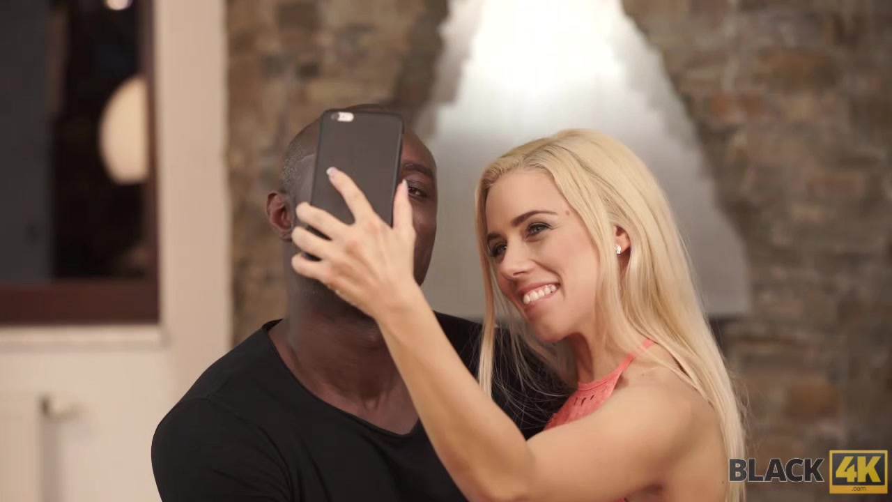 BLACK4K. Young interracial couple enjoys sex after taking selfie