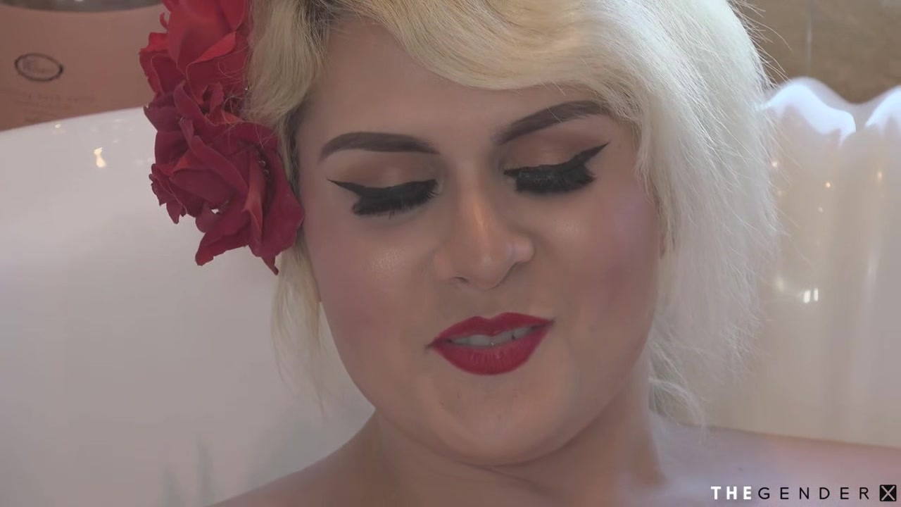 Transsexual blonde seduces stepson into having anal sex