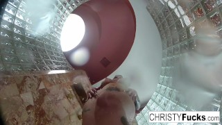 Christy Mack in the shower