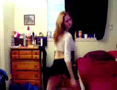 Big tittied blonde strips for the internet audience