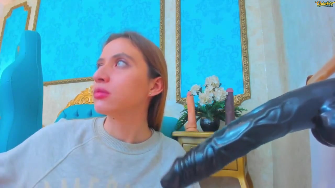 Slut Takes On Her New Giant Toy Throatfuck