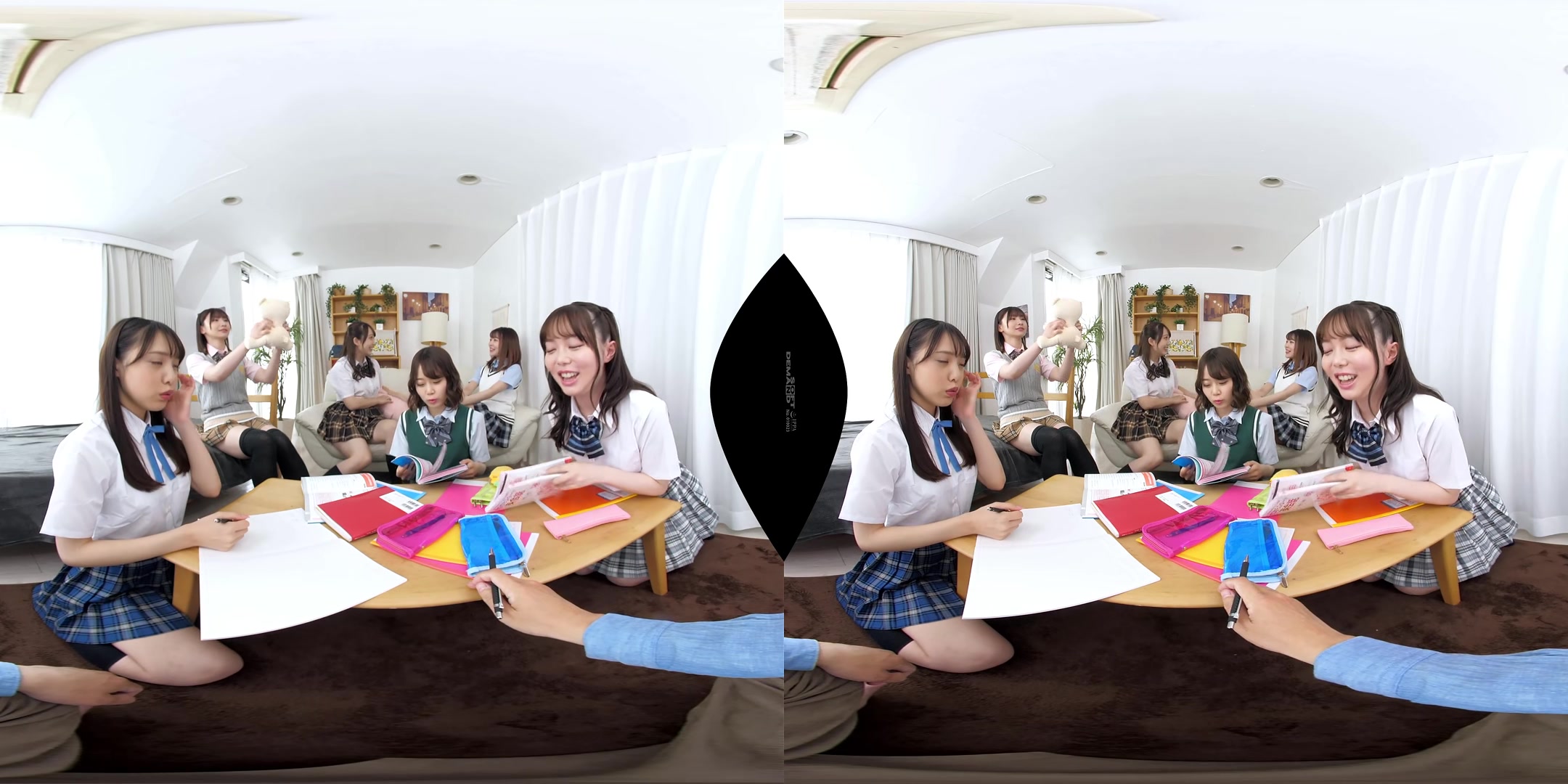 Harem VR: Toe Licking, Thigh Licking, Nipple Licking, Drooling Creampie Sex with 6 schoolgirls 18+! - SodCreate