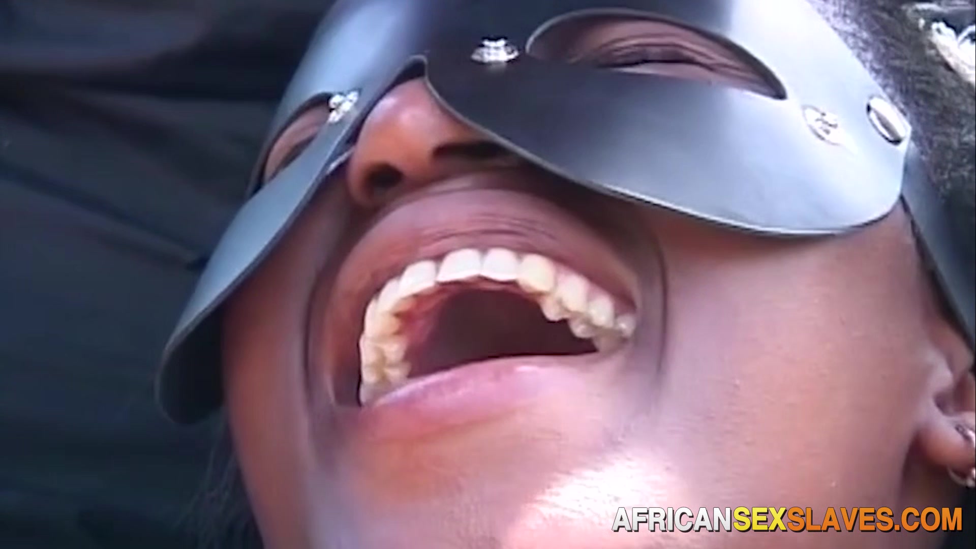 Outdoor african BDSM tit ***, spanking tied black whore