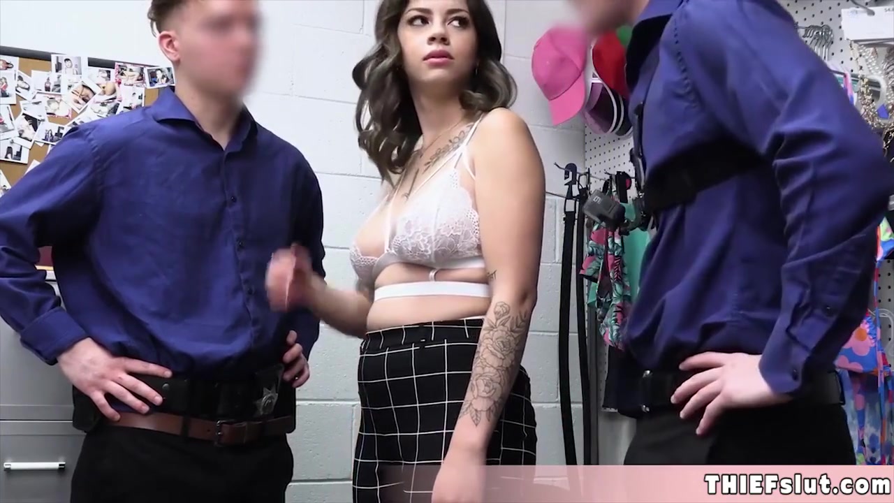 Amber Summer - Cute teen 18+ Shoplifter Gets Her Tiny Pussy Pounded By All The Mall Cops At The Same Time