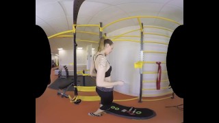 Belle Claire rides you in the gym and requires anal sex instantly