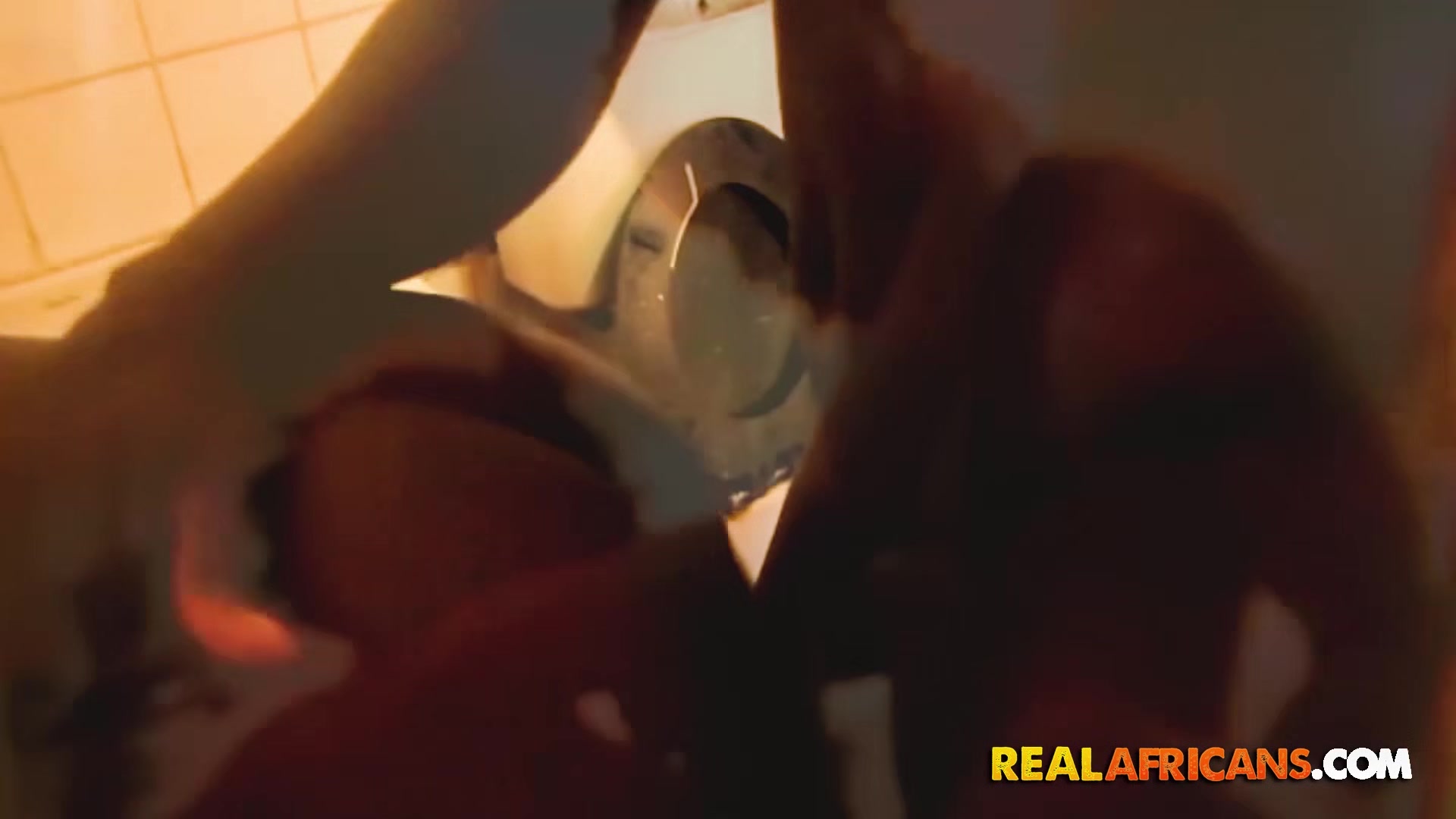 Black African Stud Unpacks Petite Ebony Cutie In Shower