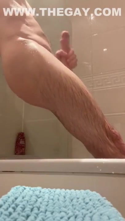 Hot And Steamy Shower Wank Two - Amateur Cumming Big Dick Married Straight Guy. Wanking To Cum
