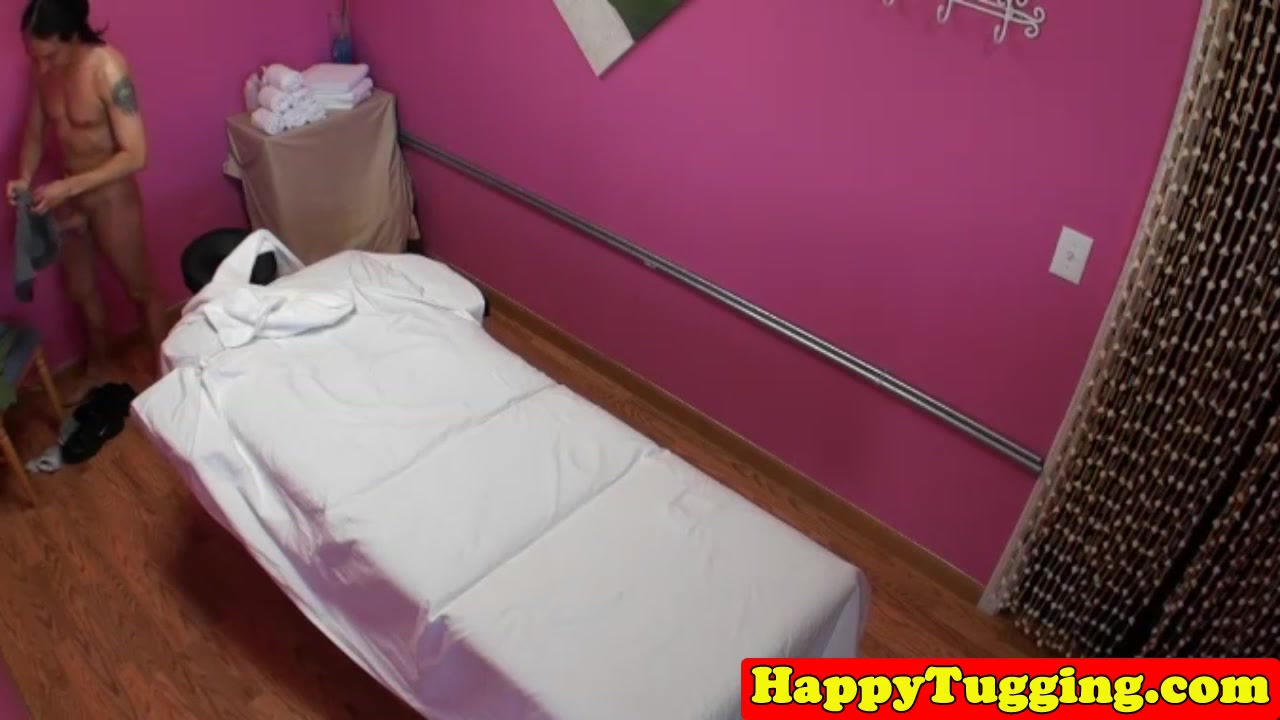 Bigtitted asian masseuse tugs while fingered