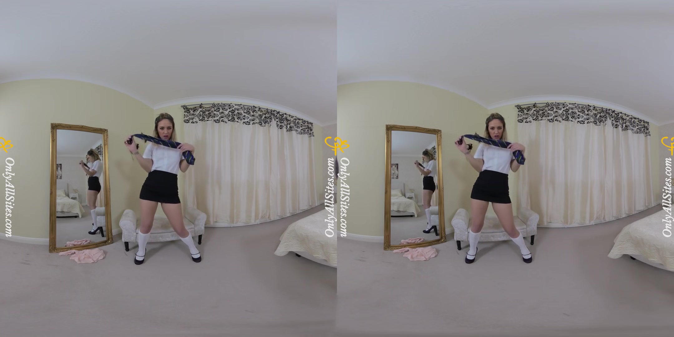 Samantha - Naughty Schoolgirl Strips - Schoolgirl Uniform Blonde Striptease