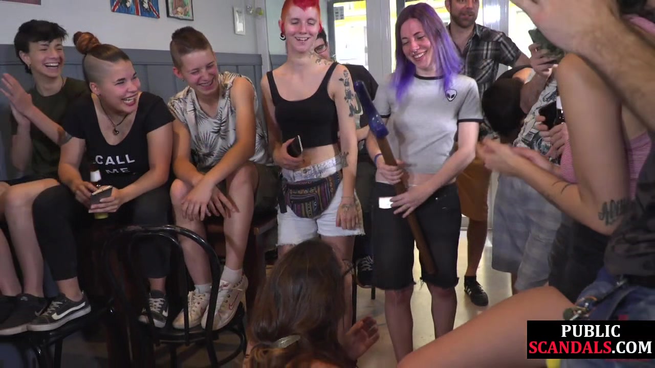 Public BDSM slut whipped and humiliated in front of