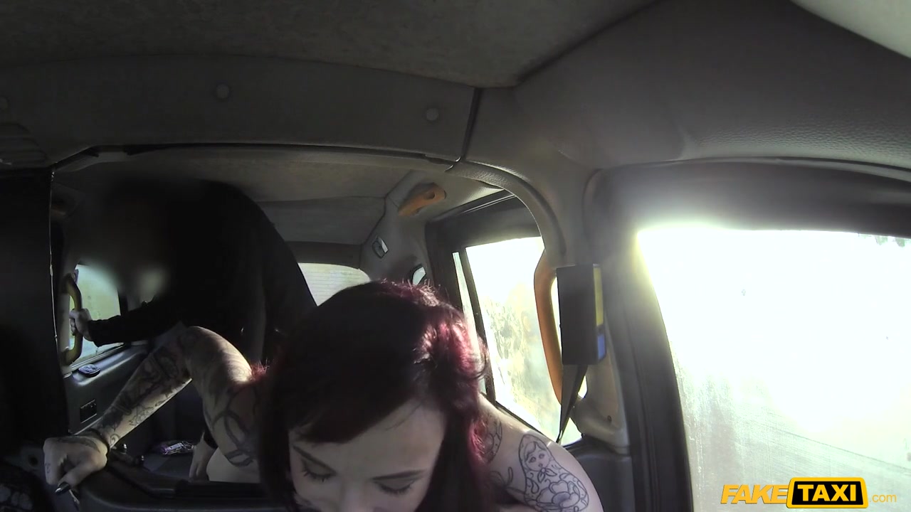 Petite American redhead rides stick - FakeTaxi