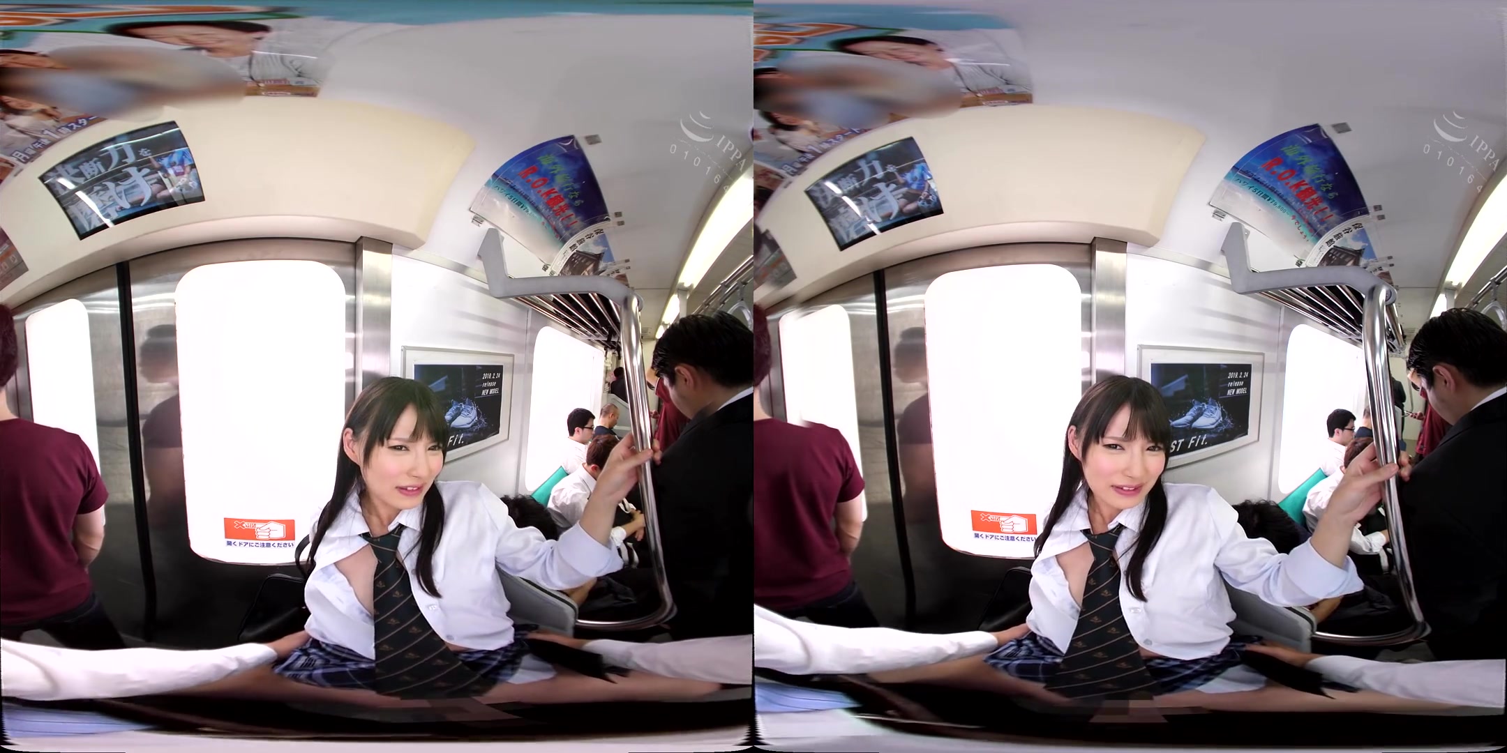 Sticky schoolgirls 18+ on the Train 2 - Asian Public Blowjob Fuck