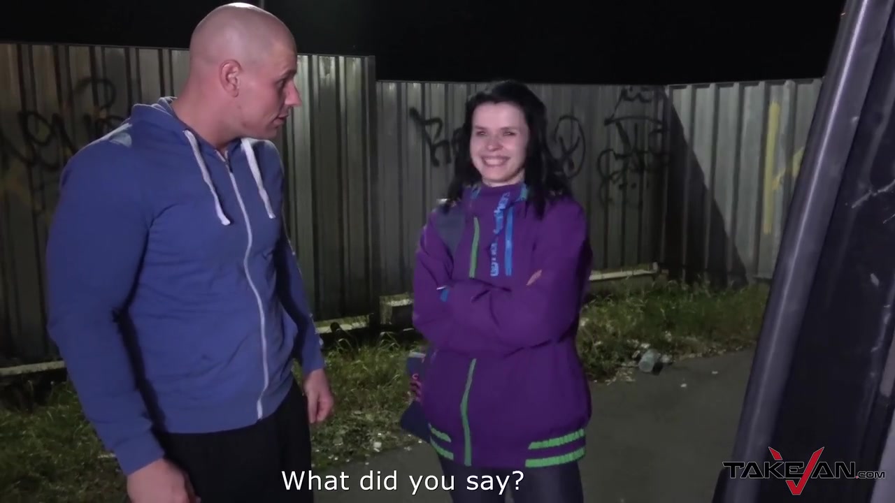 Skinny Tramp Is Shaking Her Small Tits On A Massive Dong In The Van With Leny Ewil