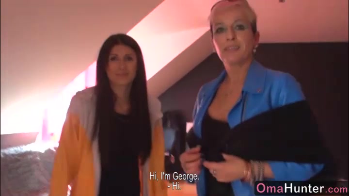old and young threesome sex party