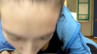 Hospital visitors give a quick blowjob, horny teen.