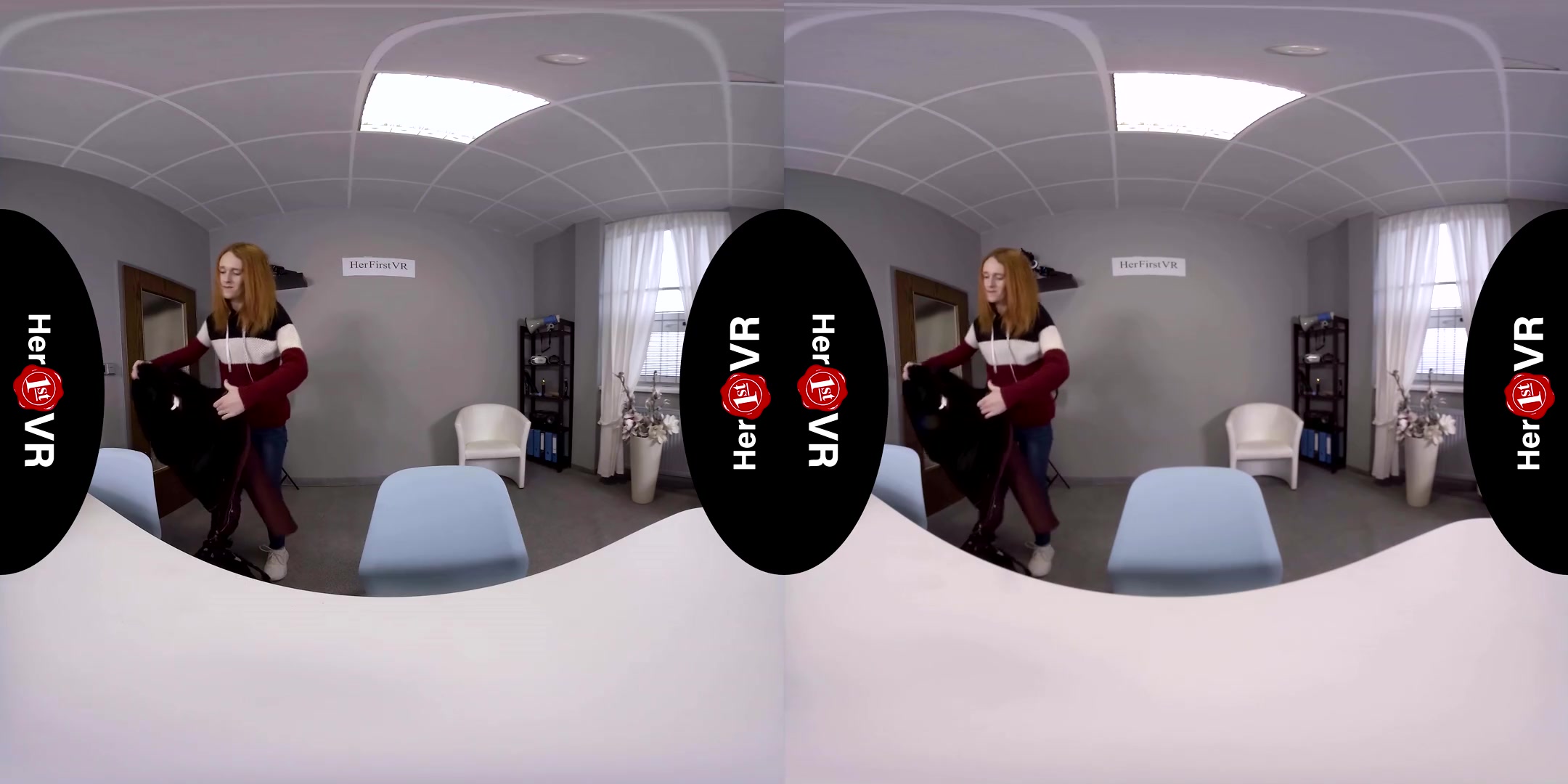 Amy - First VR Casting - Petite Redhead Fingering